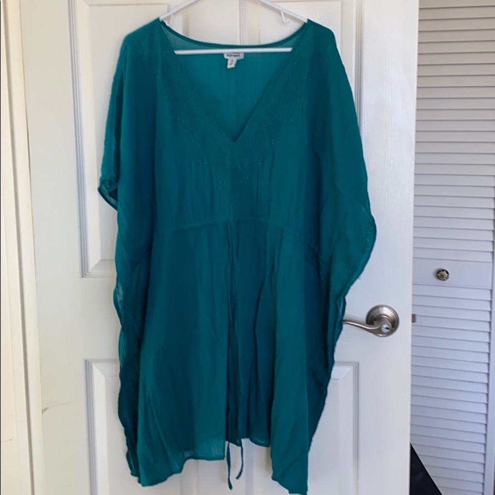 OLD NAVY Swim COVERUP. XXL TEAL w/embroidery
